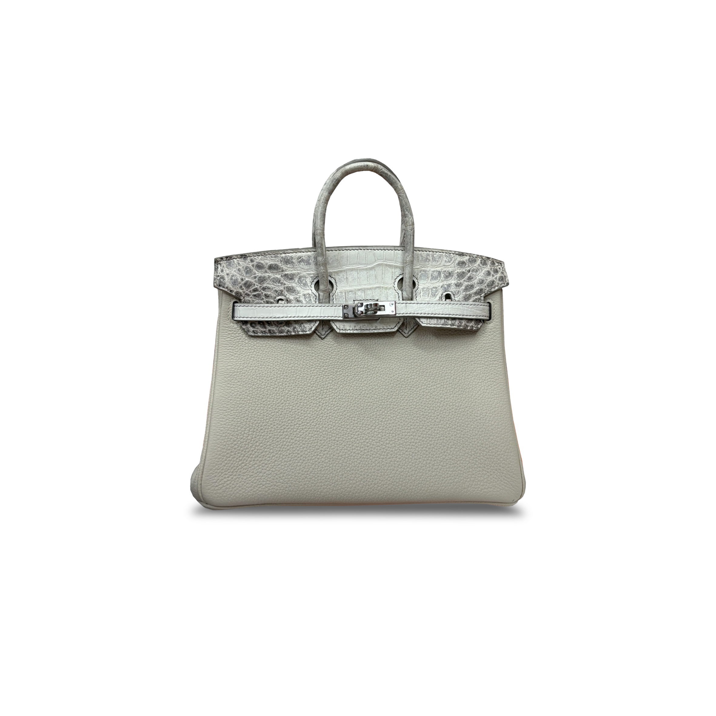 H**mes master birkin 25 himalayan leather and togo milkshake white silver buckle h076216ck1v (25*20*13cm)